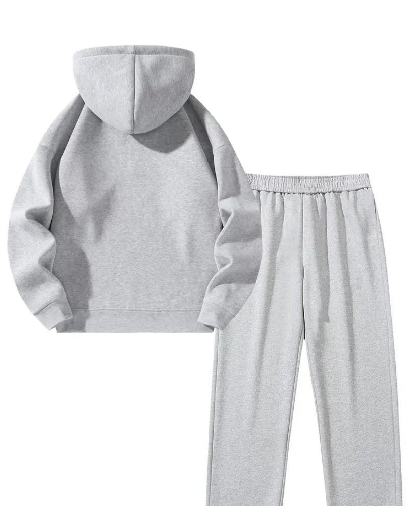 completo felpa con zip e pantaloni outfit termico con dettaglio zip set di 3 colori