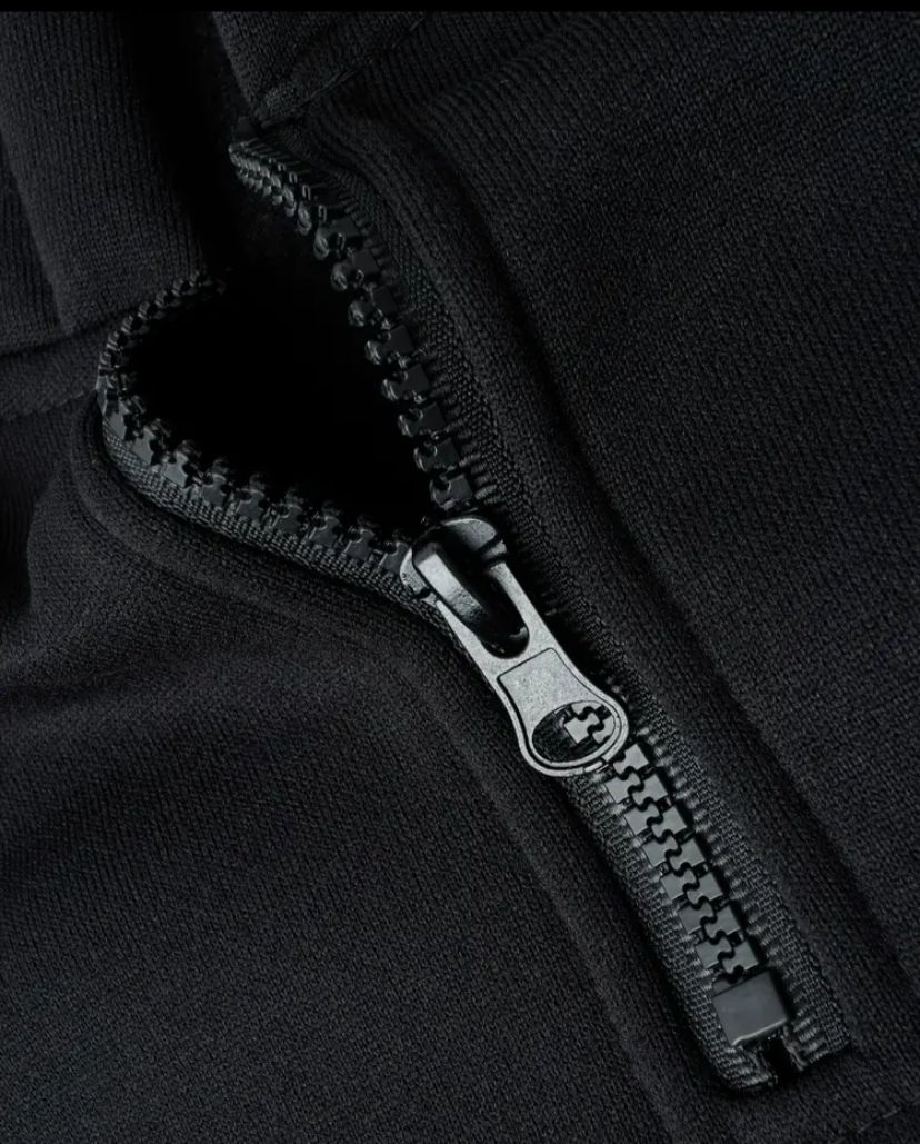 completo felpa con zip e pantaloni outfit termico con dettaglio zip set di 3 colori