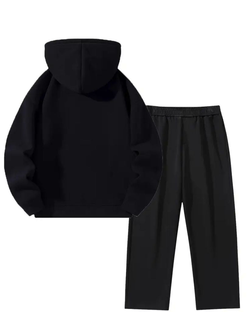 completo felpa con zip e pantaloni outfit termico con dettaglio zip set di 3 colori