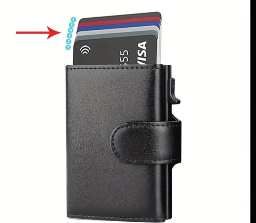 Portafogli elegante da uomo in microfibra con blocco rfid con scomparti per carte e tasca per monete in 3 colorazioni
